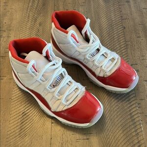 Air Jordan 11 Retro Kids Red and White Sneakers